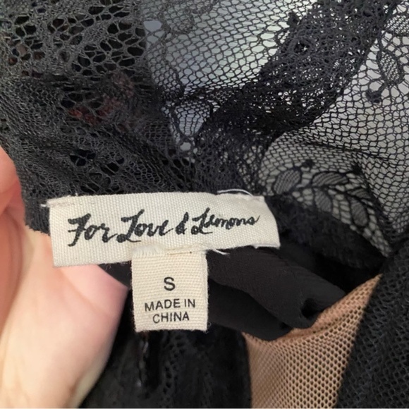 NWT For Love and Lemons Daisy Black Lace Mini Dress Small Beaded - Picture 6 of 7